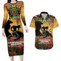 Personalised Panthers Rugby ANZAC Day Couples Matching Long Sleeve Bodycon Dress and Hawaiian Shirt Last Post Poppy We Will Remember Them