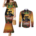 Personalised Panthers Rugby ANZAC Day Couples Matching Mermaid Dress and Long Sleeve Button Shirt Last Post Poppy We Will Remember Them