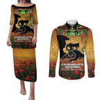Personalised Panthers Rugby ANZAC Day Couples Matching Puletasi and Long Sleeve Button Shirt Last Post Poppy We Will Remember Them