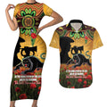 Personalised Panthers Rugby ANZAC Day Couples Matching Short Sleeve Bodycon Dress and Hawaiian Shirt Last Post Poppy We Will Remember Them