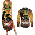 Personalised Panthers Rugby ANZAC Day Couples Matching Summer Maxi Dress and Long Sleeve Button Shirt Last Post Poppy We Will Remember Them