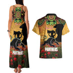 Personalised Panthers Rugby ANZAC Day Couples Matching Tank Maxi Dress and Hawaiian Shirt Last Post Poppy We Will Remember Them