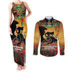Personalised Panthers Rugby ANZAC Day Couples Matching Tank Maxi Dress and Long Sleeve Button Shirt Last Post Poppy We Will Remember Them