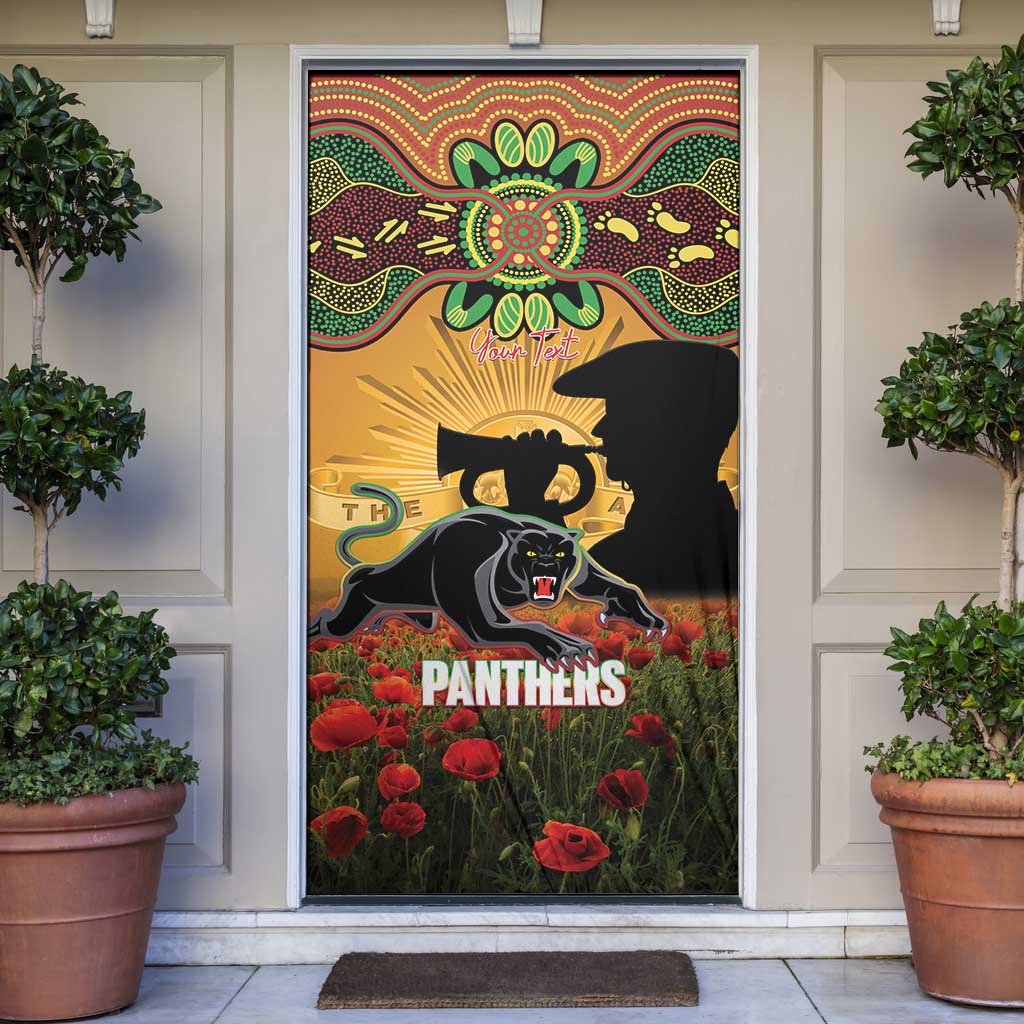 Personalised Panthers Rugby ANZAC Day Door Cover Last Post Poppy We Will Remember Them