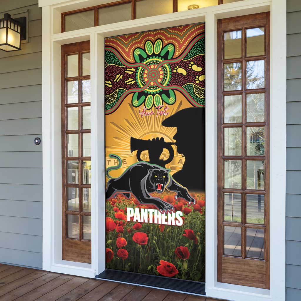 Personalised Panthers Rugby ANZAC Day Door Cover Last Post Poppy We Will Remember Them