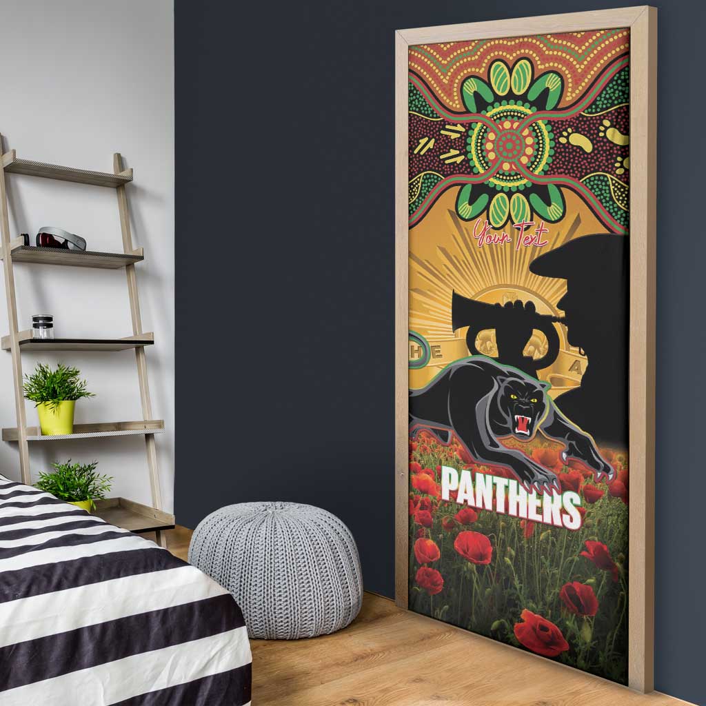 Personalised Panthers Rugby ANZAC Day Door Cover Last Post Poppy We Will Remember Them