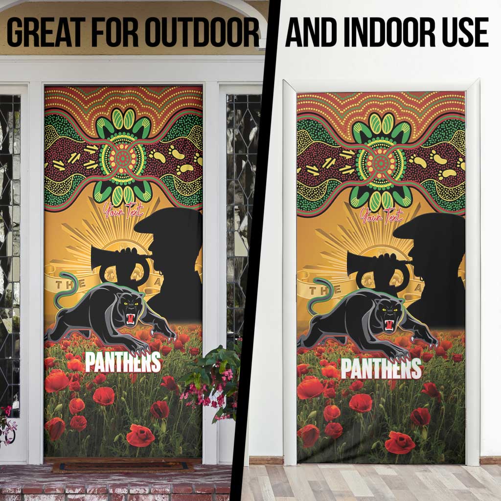 Personalised Panthers Rugby ANZAC Day Door Cover Last Post Poppy We Will Remember Them