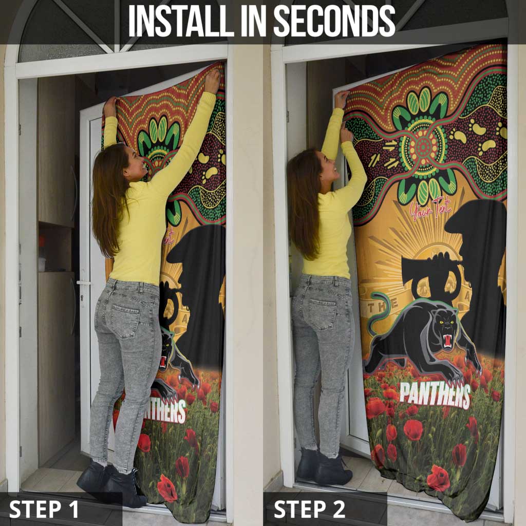 Personalised Panthers Rugby ANZAC Day Door Cover Last Post Poppy We Will Remember Them