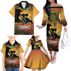 Personalised Panthers Rugby ANZAC Day Family Matching Off The Shoulder Long Sleeve Dress and Hawaiian Shirt Last Post Poppy We Will Remember Them