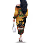 Personalised Panthers Rugby ANZAC Day Family Matching Off The Shoulder Long Sleeve Dress and Hawaiian Shirt Last Post Poppy We Will Remember Them