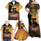 Personalised Panthers Rugby ANZAC Day Family Matching Off Shoulder Maxi Dress and Hawaiian Shirt Last Post Poppy We Will Remember Them