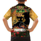 Personalised Panthers Rugby ANZAC Day Family Matching Off Shoulder Maxi Dress and Hawaiian Shirt Last Post Poppy We Will Remember Them
