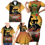 Personalised Panthers Rugby ANZAC Day Family Matching Short Sleeve Bodycon Dress and Hawaiian Shirt Last Post Poppy We Will Remember Them