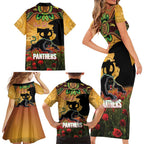 Personalised Panthers Rugby ANZAC Day Family Matching Short Sleeve Bodycon Dress and Hawaiian Shirt Last Post Poppy We Will Remember Them