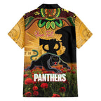 Personalised Panthers Rugby ANZAC Day Family Matching Summer Maxi Dress and Hawaiian Shirt Last Post Poppy We Will Remember Them