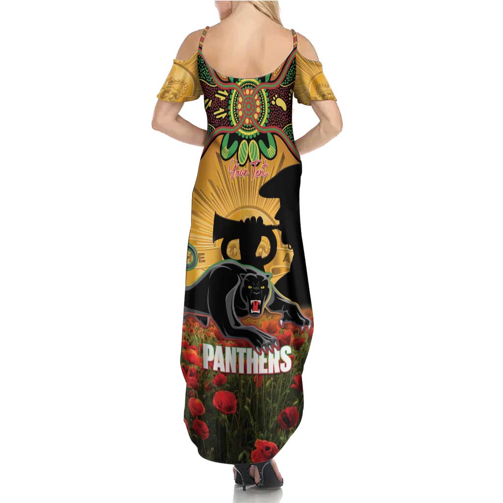 Personalised Panthers Rugby ANZAC Day Family Matching Summer Maxi Dress and Hawaiian Shirt Last Post Poppy We Will Remember Them