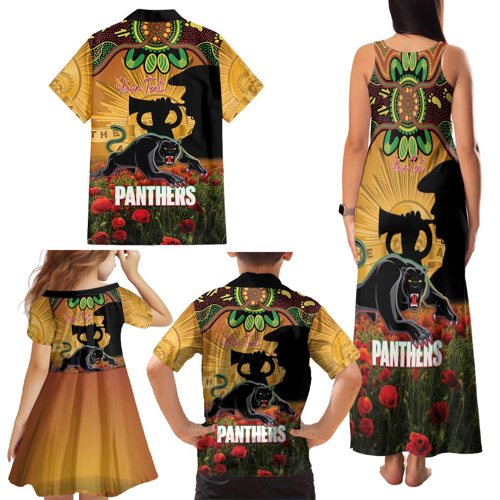 Personalised Panthers Rugby ANZAC Day Family Matching Tank Maxi Dress and Hawaiian Shirt Last Post Poppy We Will Remember Them