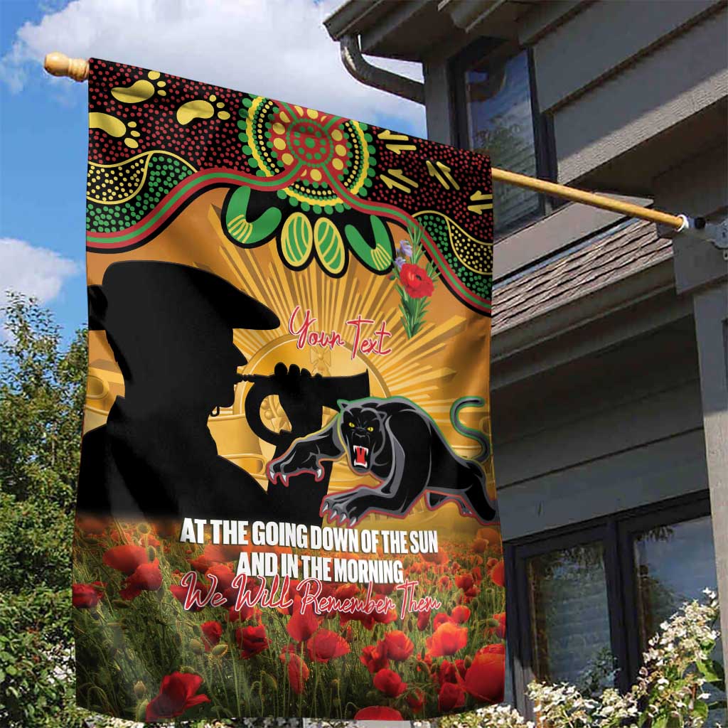 Personalised Panthers Rugby ANZAC Day Garden Flag Last Post Poppy We Will Remember Them