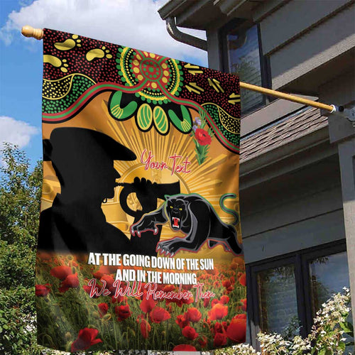 Personalised Panthers Rugby ANZAC Day Garden Flag Last Post Poppy We Will Remember Them