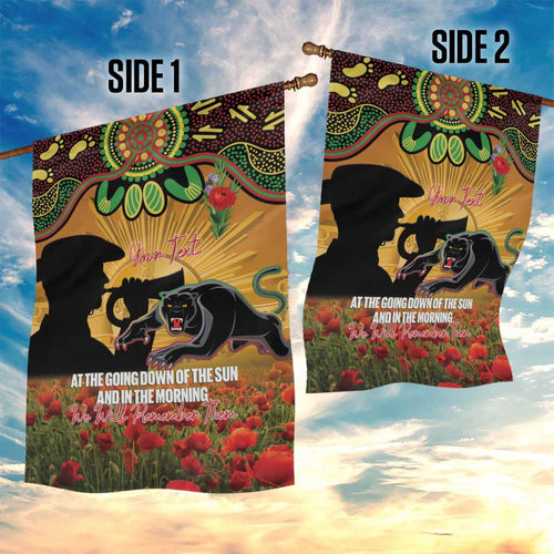 Personalised Panthers Rugby ANZAC Day Garden Flag Last Post Poppy We Will Remember Them