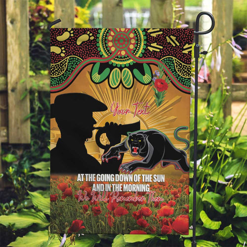 Personalised Panthers Rugby ANZAC Day Garden Flag Last Post Poppy We Will Remember Them