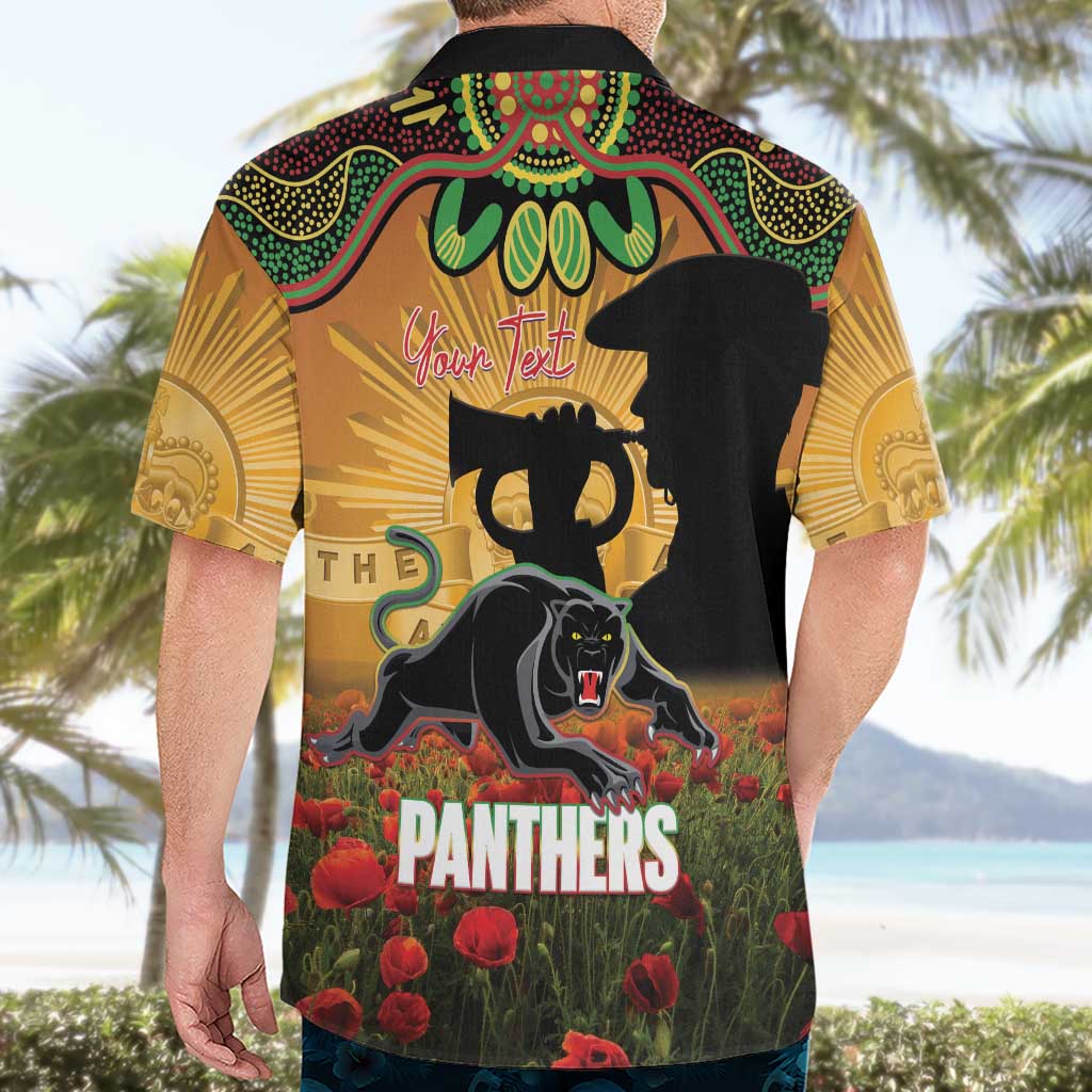 Personalised Panthers Rugby ANZAC Day Hawaiian Shirt Last Post Poppy We Will Remember Them