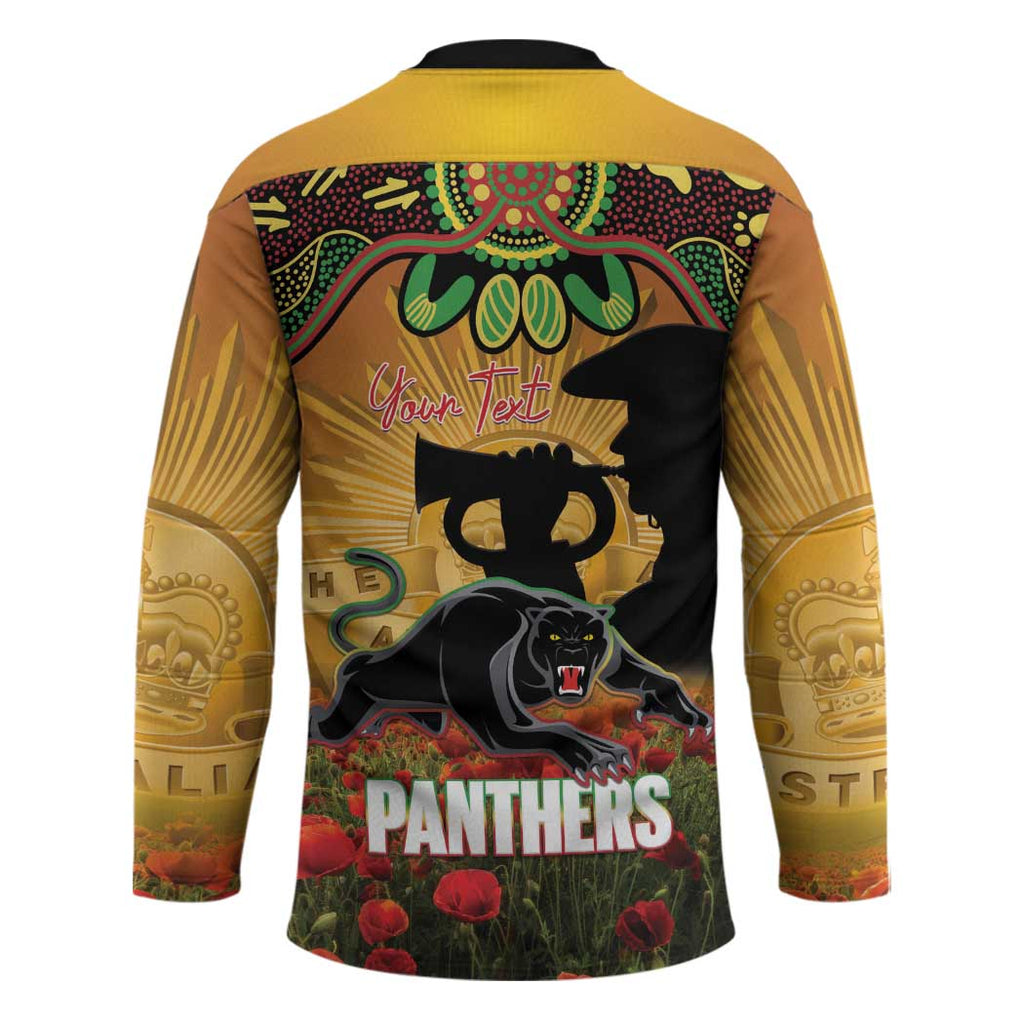 Personalised Panthers Rugby ANZAC Day Hockey Jersey Last Post Poppy We Will Remember Them