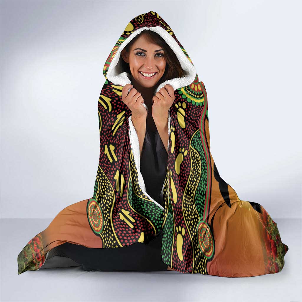 Personalised Panthers Rugby ANZAC Day Hooded Blanket Last Post Poppy We Will Remember Them