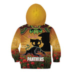 Personalised Panthers Rugby ANZAC Day Kid Hoodie Last Post Poppy We Will Remember Them