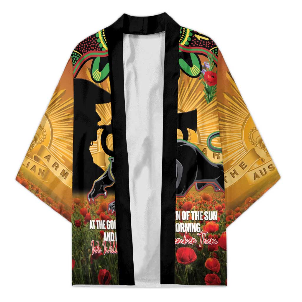 Personalised Panthers Rugby ANZAC Day Kimono Last Post Poppy We Will Remember Them