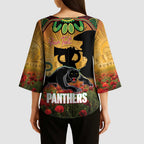 Personalised Panthers Rugby ANZAC Day Kimono Sleeve Blouse Last Post Poppy We Will Remember Them