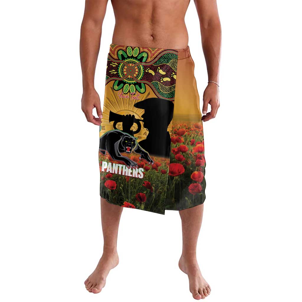 Personalised Panthers Rugby ANZAC Day Lavalava Last Post Poppy We Will Remember Them
