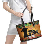 Personalised Panthers Rugby ANZAC Day Leather Tote Bag Last Post Poppy We Will Remember Them