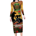 Personalised Panthers Rugby ANZAC Day Long Sleeve Bodycon Dress Last Post Poppy We Will Remember Them