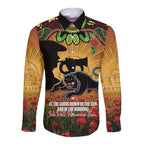 Personalised Panthers Rugby ANZAC Day Long Sleeve Button Shirt Last Post Poppy We Will Remember Them