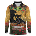 Personalised Panthers Rugby ANZAC Day Long Sleeve Polo Shirt Last Post Poppy We Will Remember Them