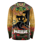 Personalised Panthers Rugby ANZAC Day Long Sleeve Shirt Last Post Poppy We Will Remember Them