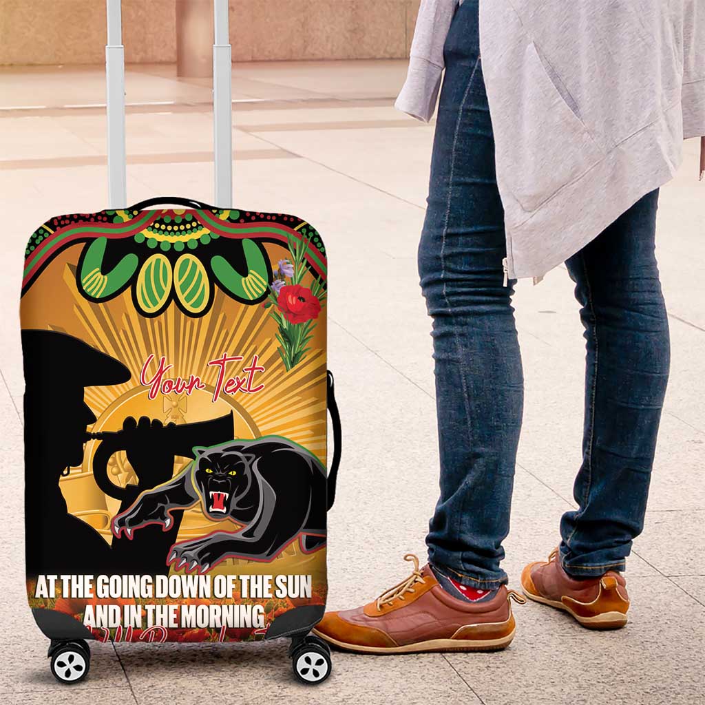 Personalised Panthers Rugby ANZAC Day Luggage Cover Last Post Poppy We Will Remember Them