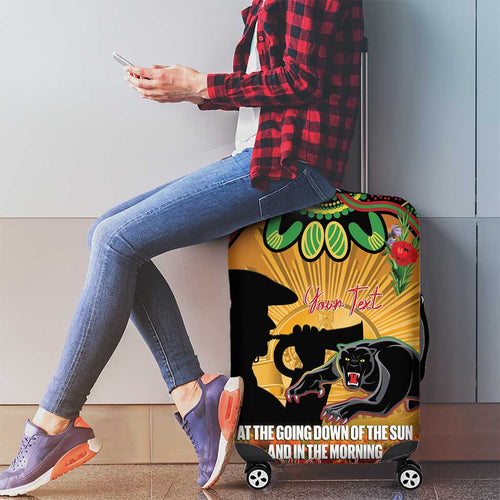 Personalised Panthers Rugby ANZAC Day Luggage Cover Last Post Poppy We Will Remember Them