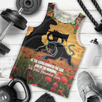 Personalised Panthers Rugby ANZAC Day Men Tank Top Last Post Poppy We Will Remember Them