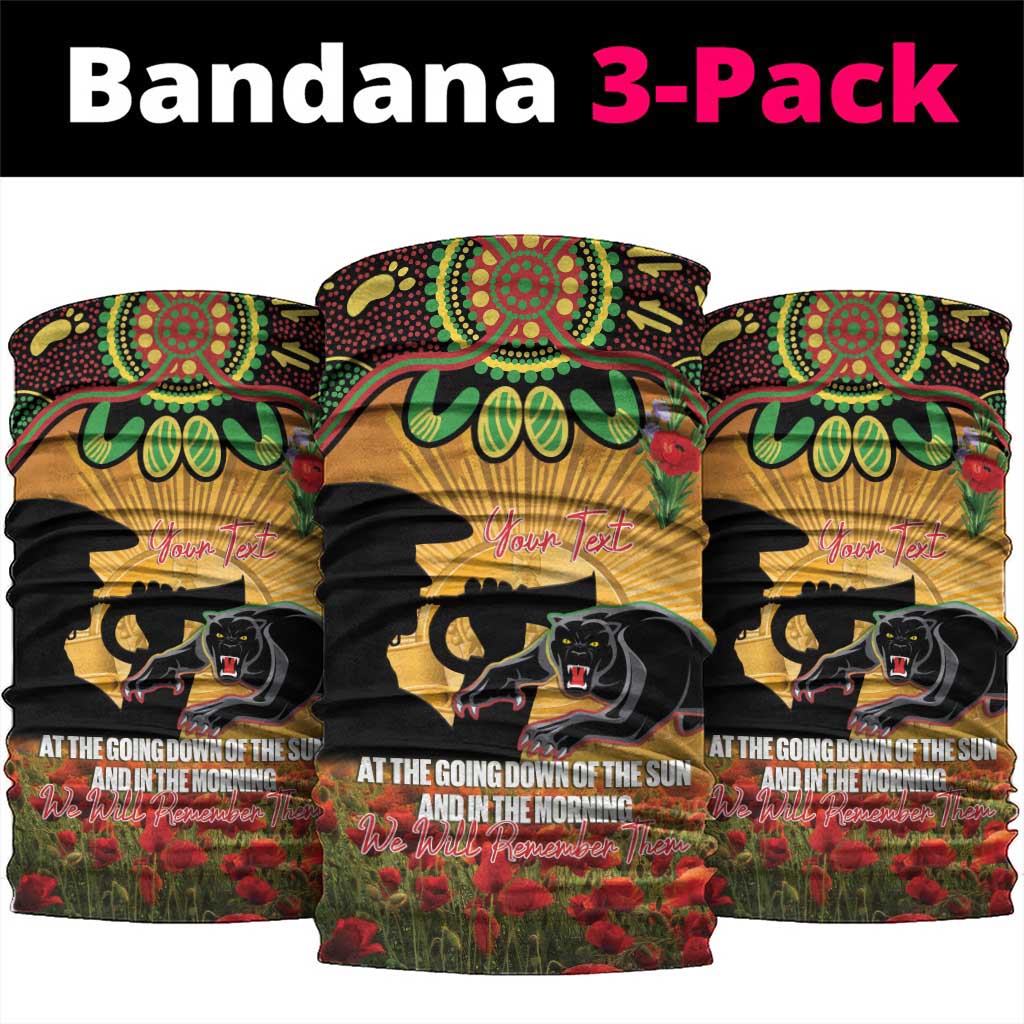 Personalised Panthers Rugby ANZAC Day Neck Gaiter Last Post Poppy We Will Remember Them