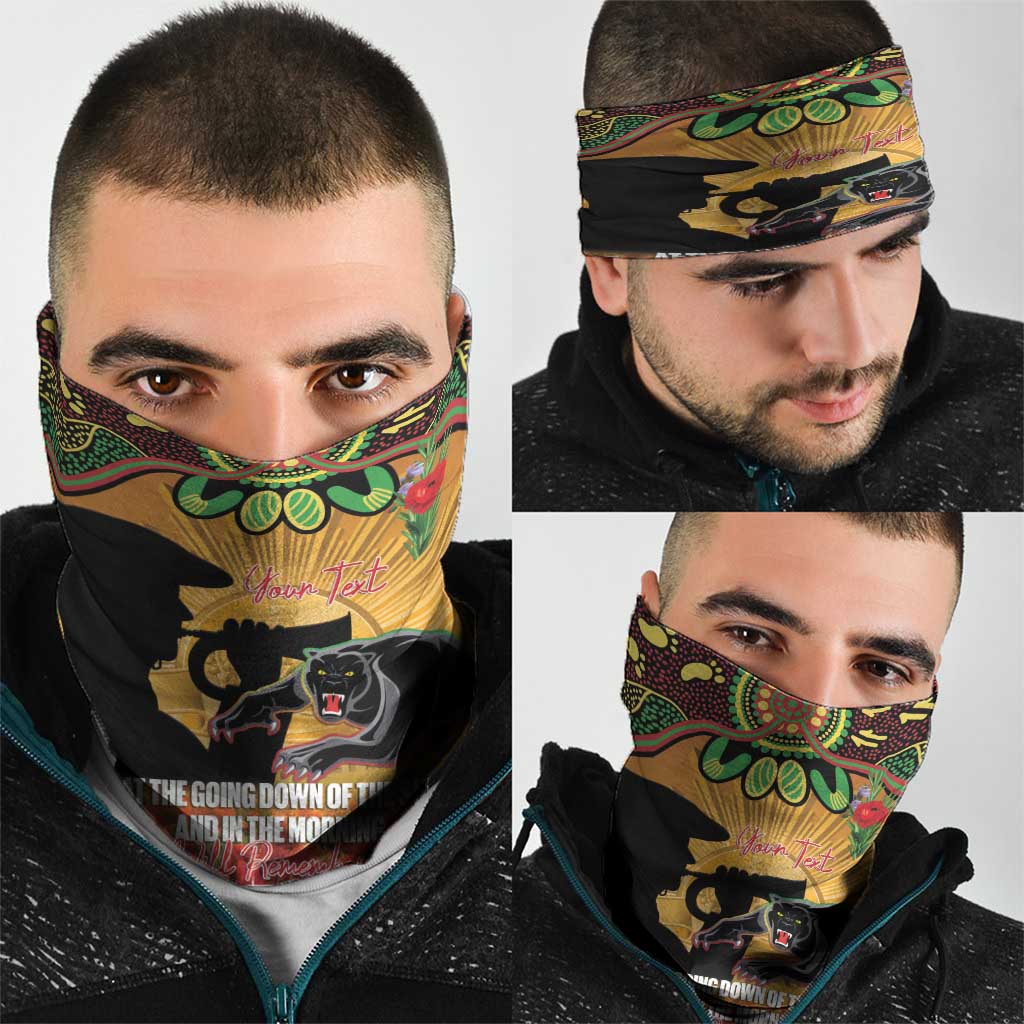 Personalised Panthers Rugby ANZAC Day Neck Gaiter Last Post Poppy We Will Remember Them