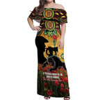 Personalised Panthers Rugby ANZAC Day Off Shoulder Maxi Dress Last Post Poppy We Will Remember Them