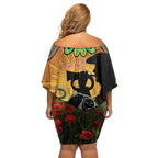 Personalised Panthers Rugby ANZAC Day Off Shoulder Short Dress Last Post Poppy We Will Remember Them