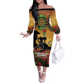 Personalised Panthers Rugby ANZAC Day Off The Shoulder Long Sleeve Dress Last Post Poppy We Will Remember Them