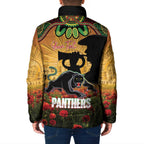 Personalised Panthers Rugby ANZAC Day Padded Jacket Last Post Poppy We Will Remember Them