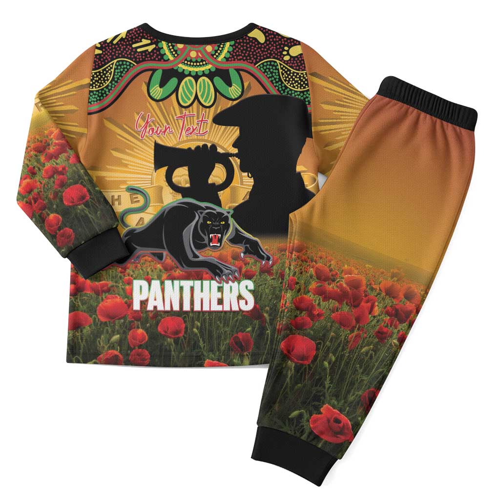 Personalised Panthers Rugby ANZAC Day Pajama Set Last Post Poppy We Will Remember Them