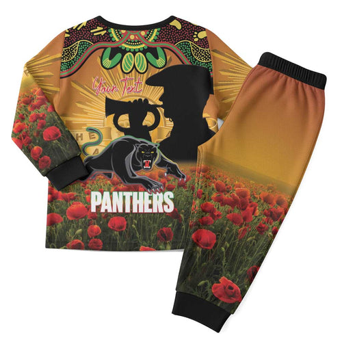 Personalised Panthers Rugby ANZAC Day Pajama Set Last Post Poppy We Will Remember Them
