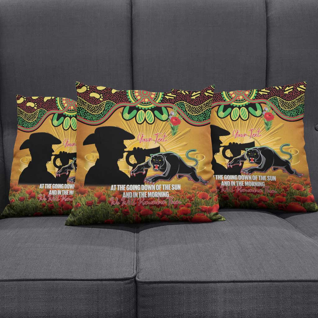 Personalised Panthers Rugby ANZAC Day Pillow Cover Last Post Poppy We Will Remember Them