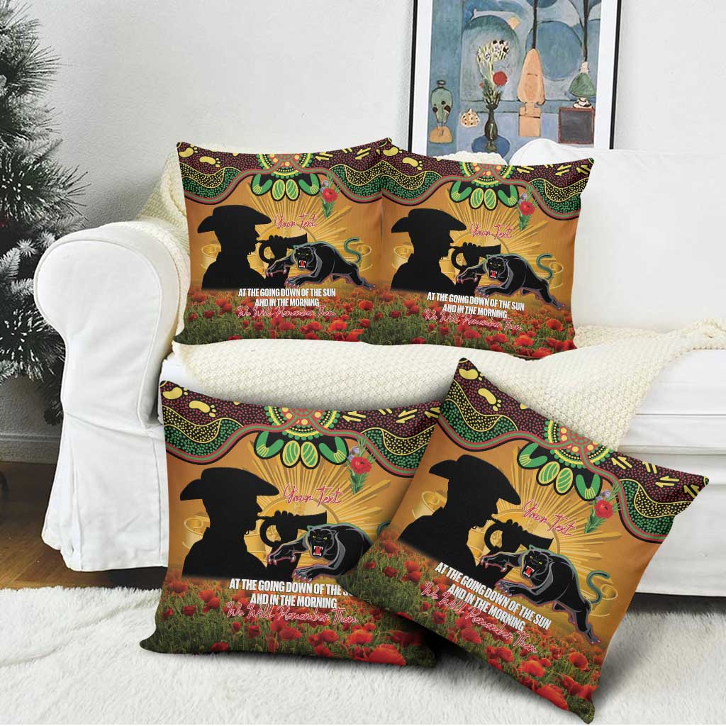 Personalised Panthers Rugby ANZAC Day Pillow Cover Last Post Poppy We Will Remember Them